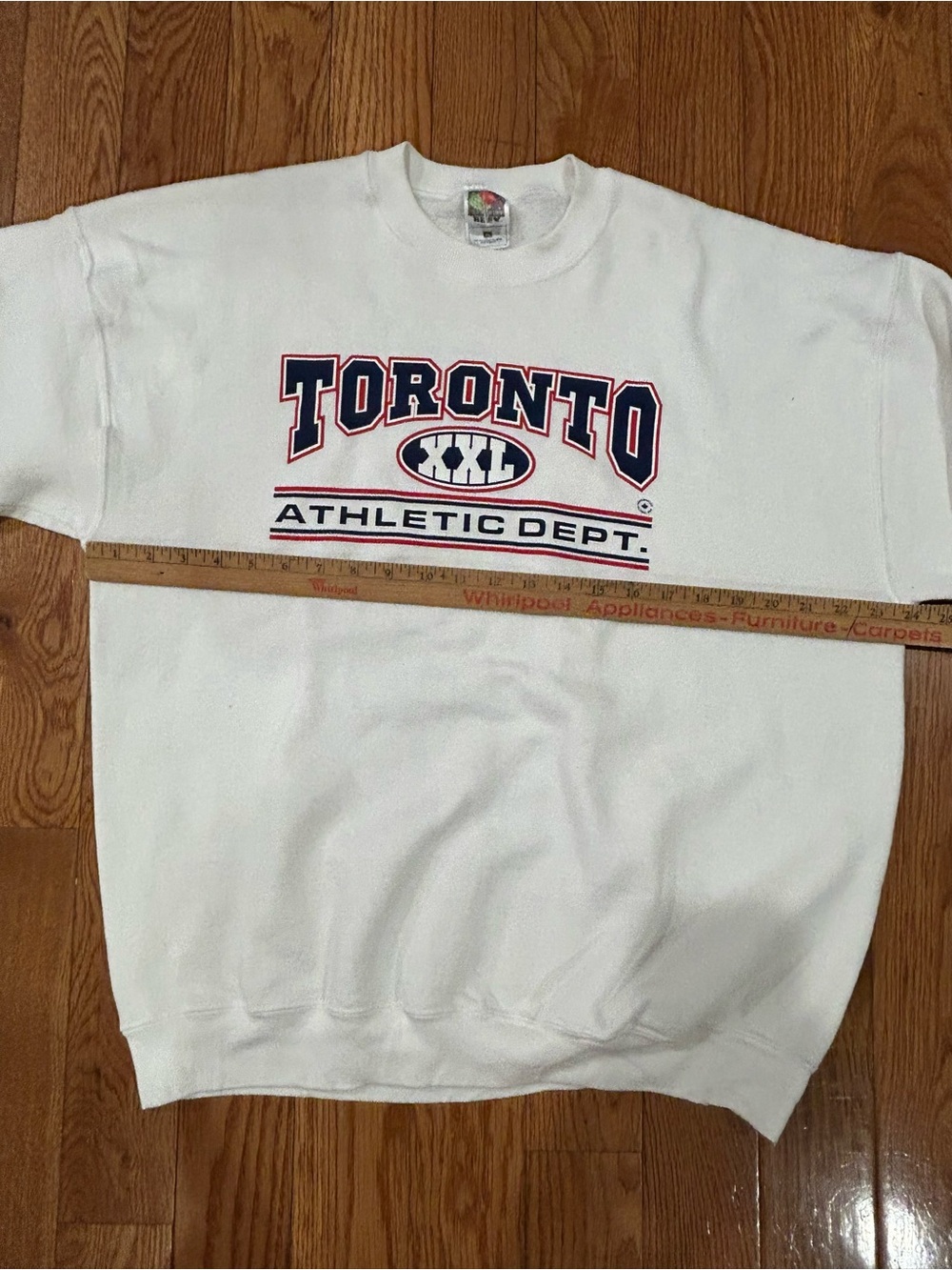 Toronto Athletic Dept Sweatshirt Mens XL White Fruit of the Loom Pullover Vtg - Picture 6 of 9